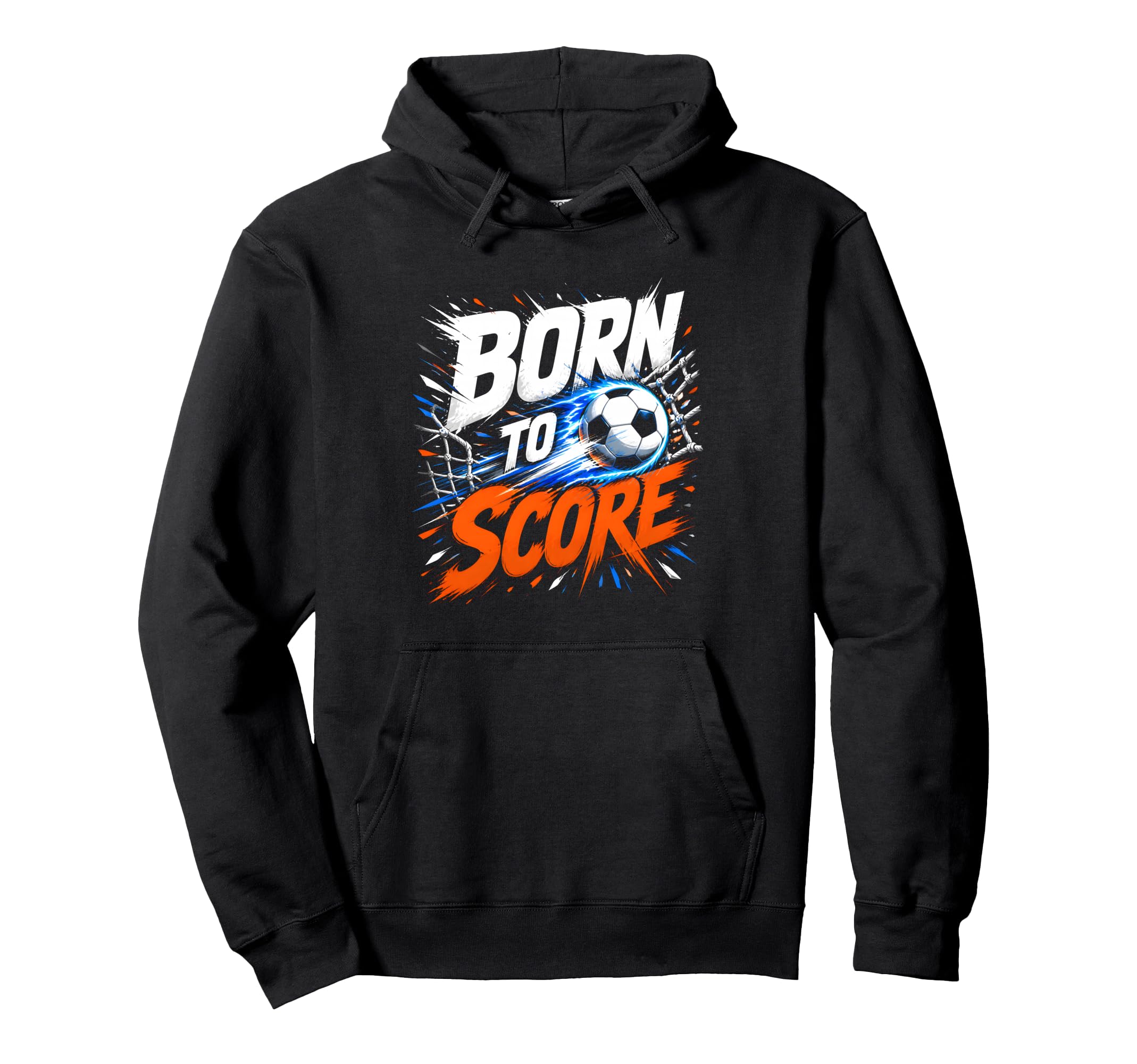 Born To Score Soccer Striker Fan Hoodie - Minimalist Print for Adults - T-Shirt, Sweatshirt, Hoodie