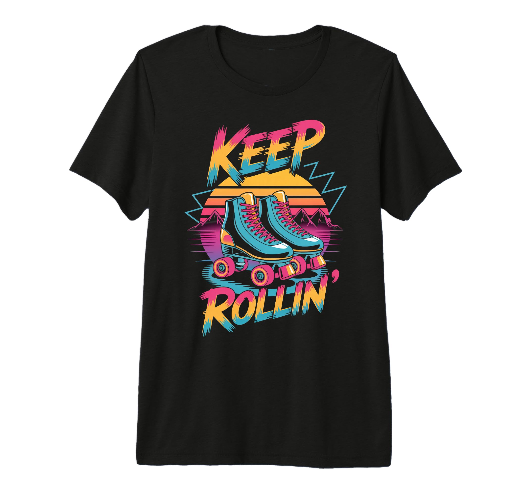Keep Rollin Roller Skate Nostalgic 1970S T-Shirt - Unique Graphic Unisex - T-Shirt, Sweatshirt, Hoodie