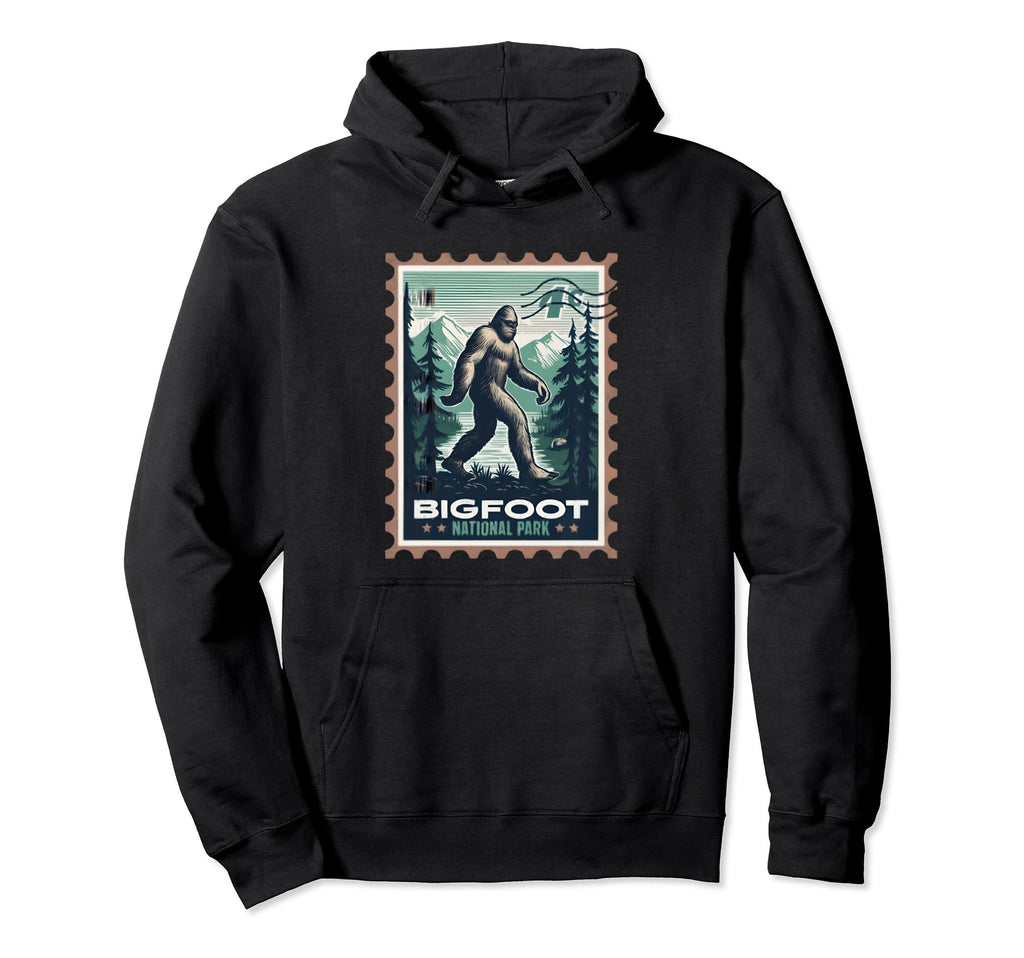 Bigfoot National Park Stamp Funny Hoodie - Fun Novelty Design Unisex - T-Shirt, Sweatshirt, Hoodie