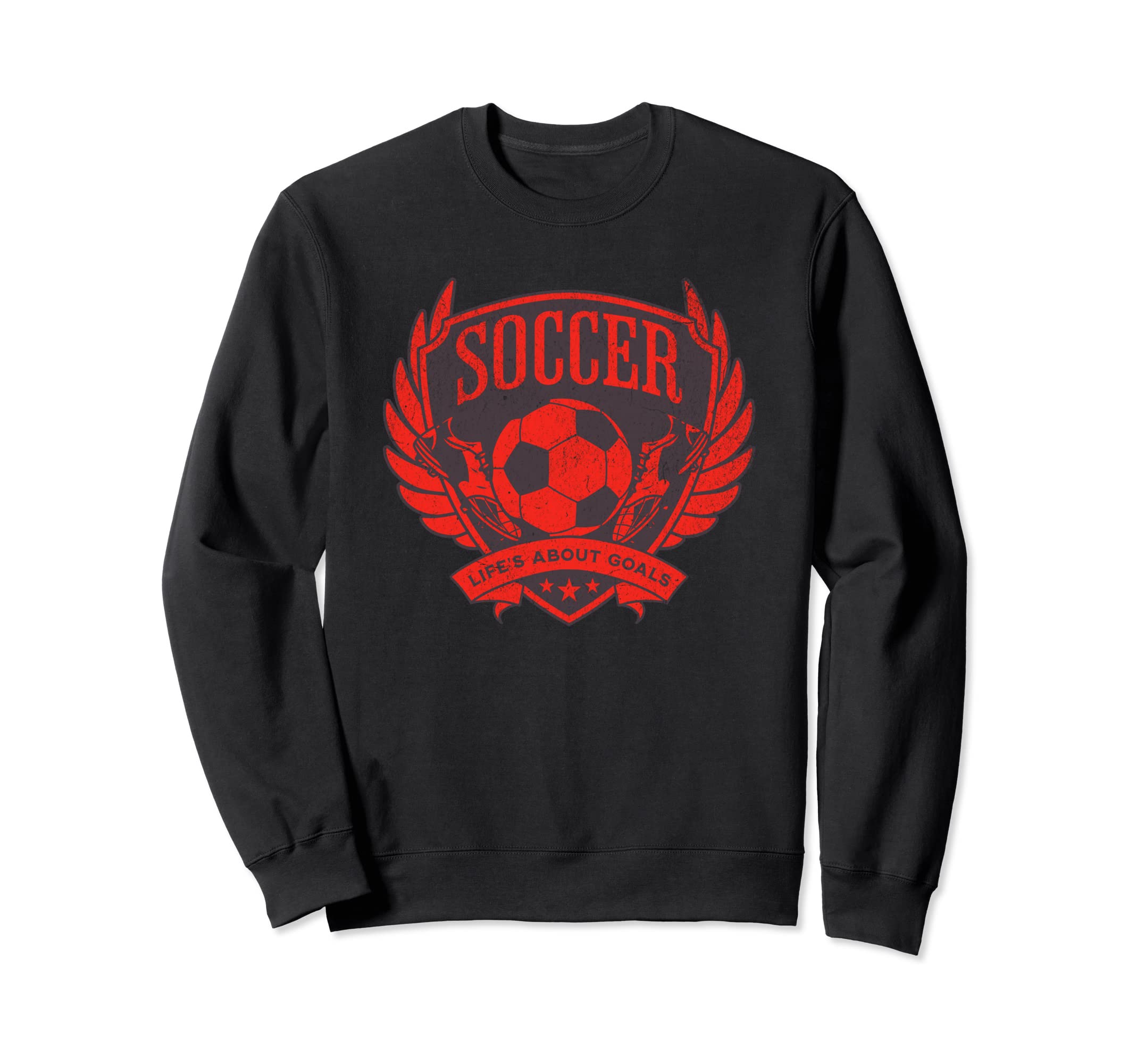 Red Distressed Lifes About Goals Sweatshirt - Streetwear Style Men Women - T-Shirt, Sweatshirt, Hoodie