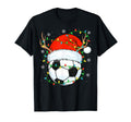 Santa Soccer Ball Lights Soccer T-Shirt - Aesthetic Graphic for Adults - T-Shirt, Sweatshirt, Hoodie