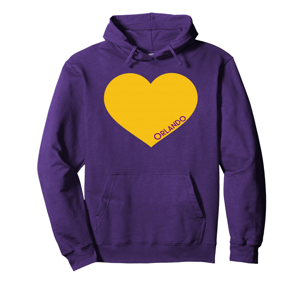 Orlando Soccer City Fan Color Heart Hoodie - Novelty Apparel Unisex - T-Shirt, Sweatshirt, Hoodie