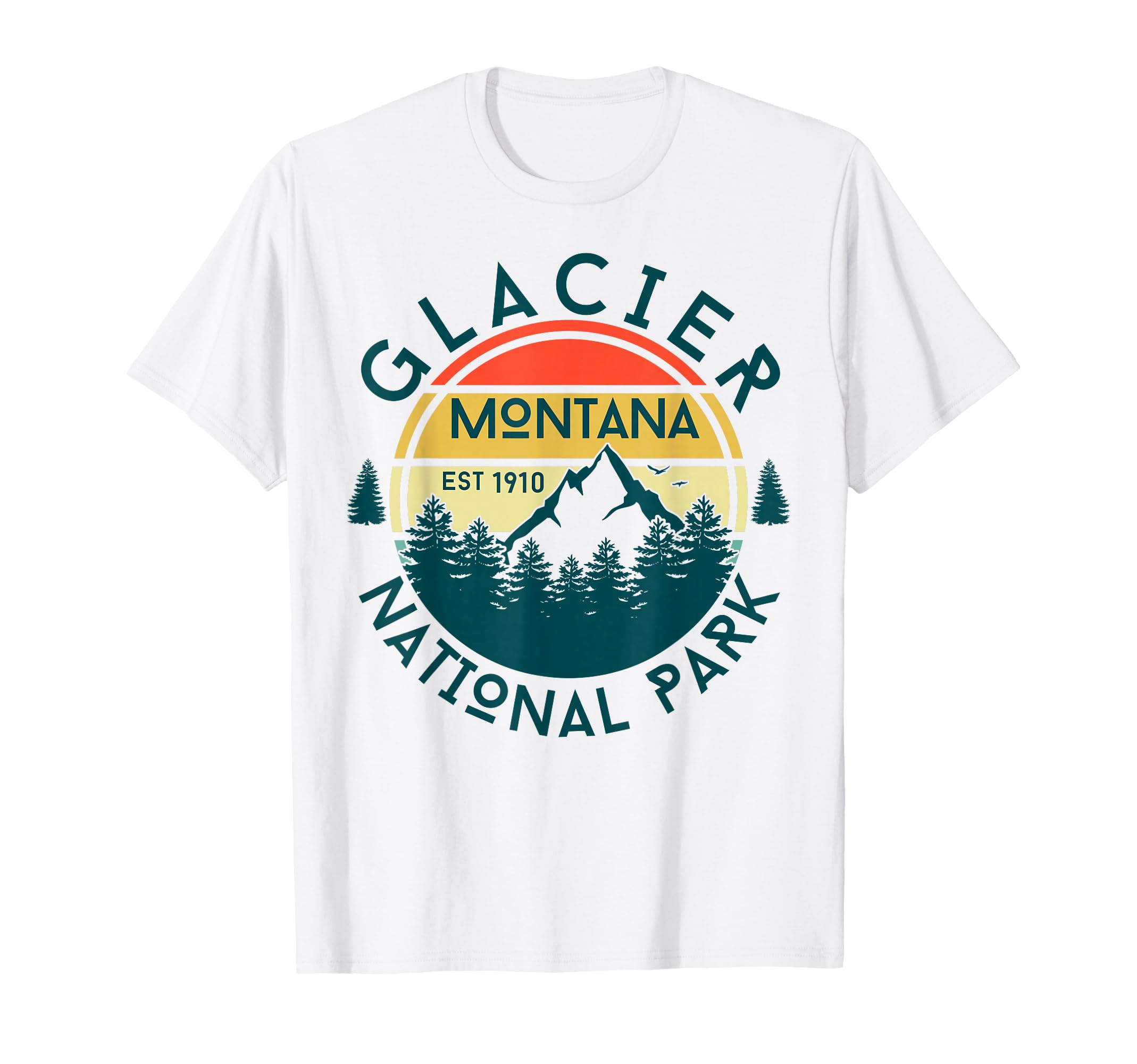 Glacier National Park Montana Hiking Nature T-Shirt - Graphic Print Unisex - T-Shirt, Sweatshirt, Hoodie