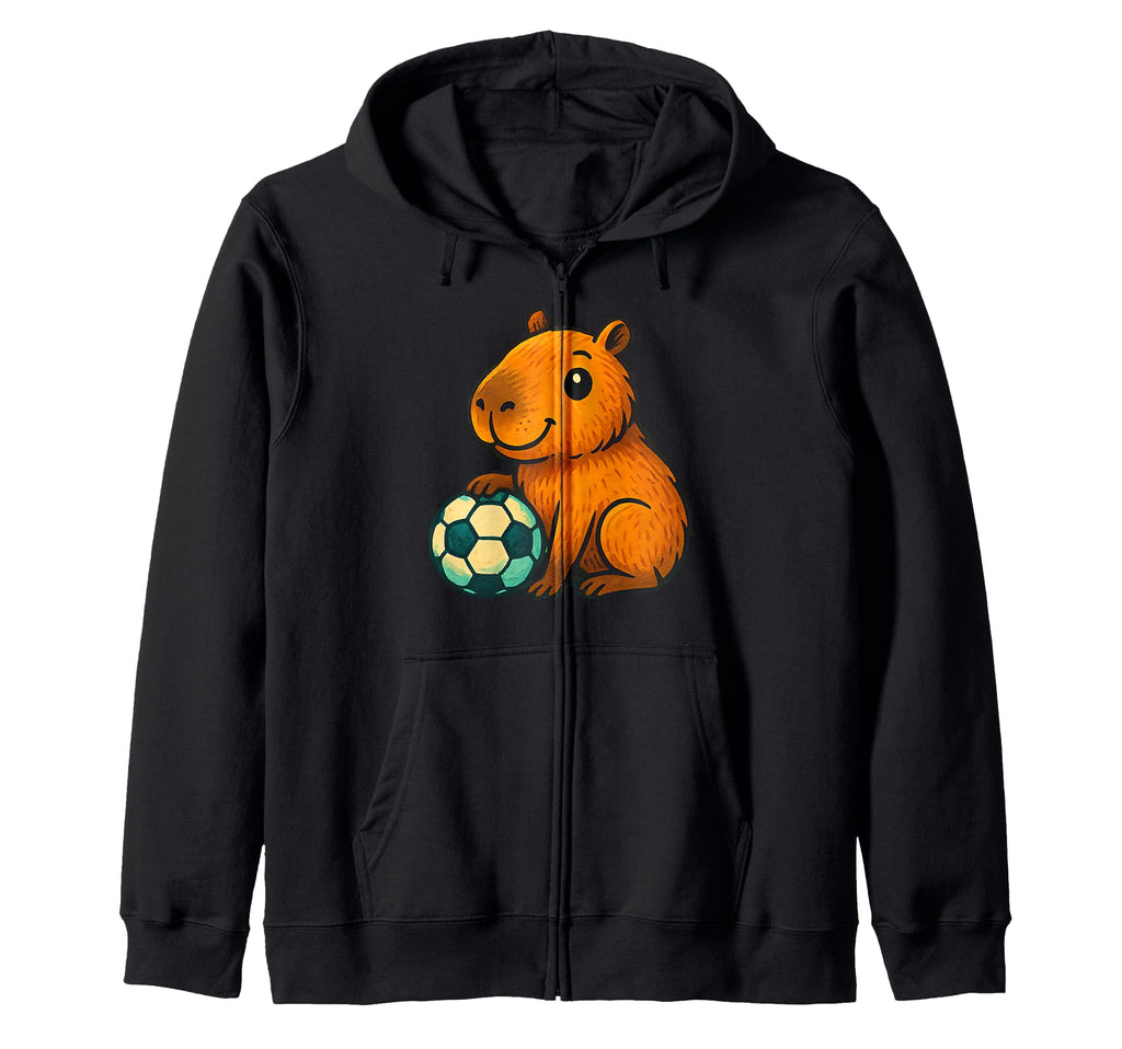 Capybara Soccer Capybaras Hoodie - Unique Graphic for Adults - T-Shirt, Sweatshirt, Hoodie