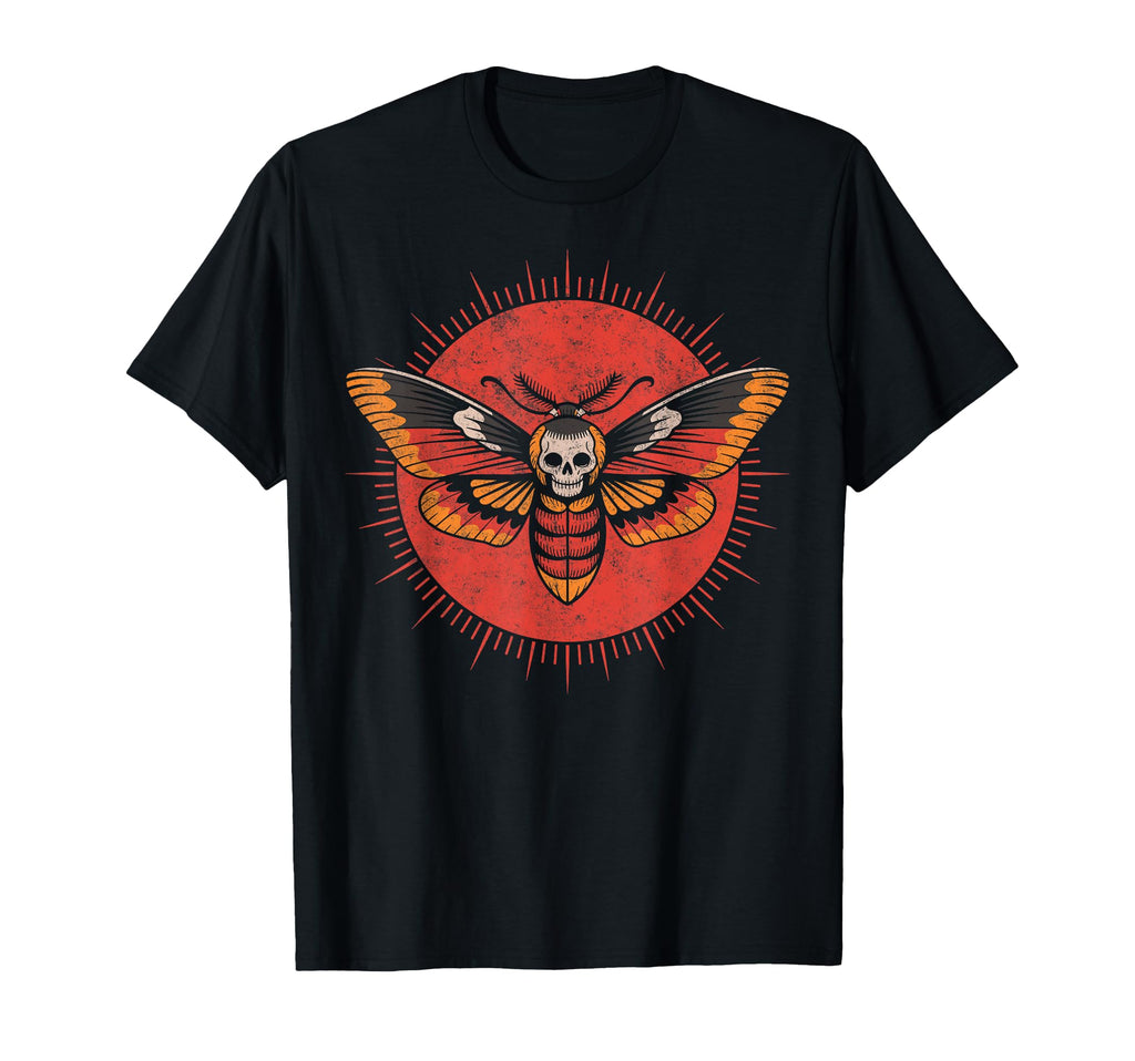 Moth Skull American Traditional Old T-Shirt - Novelty Apparel for Adults - T-Shirt, Sweatshirt, Hoodie