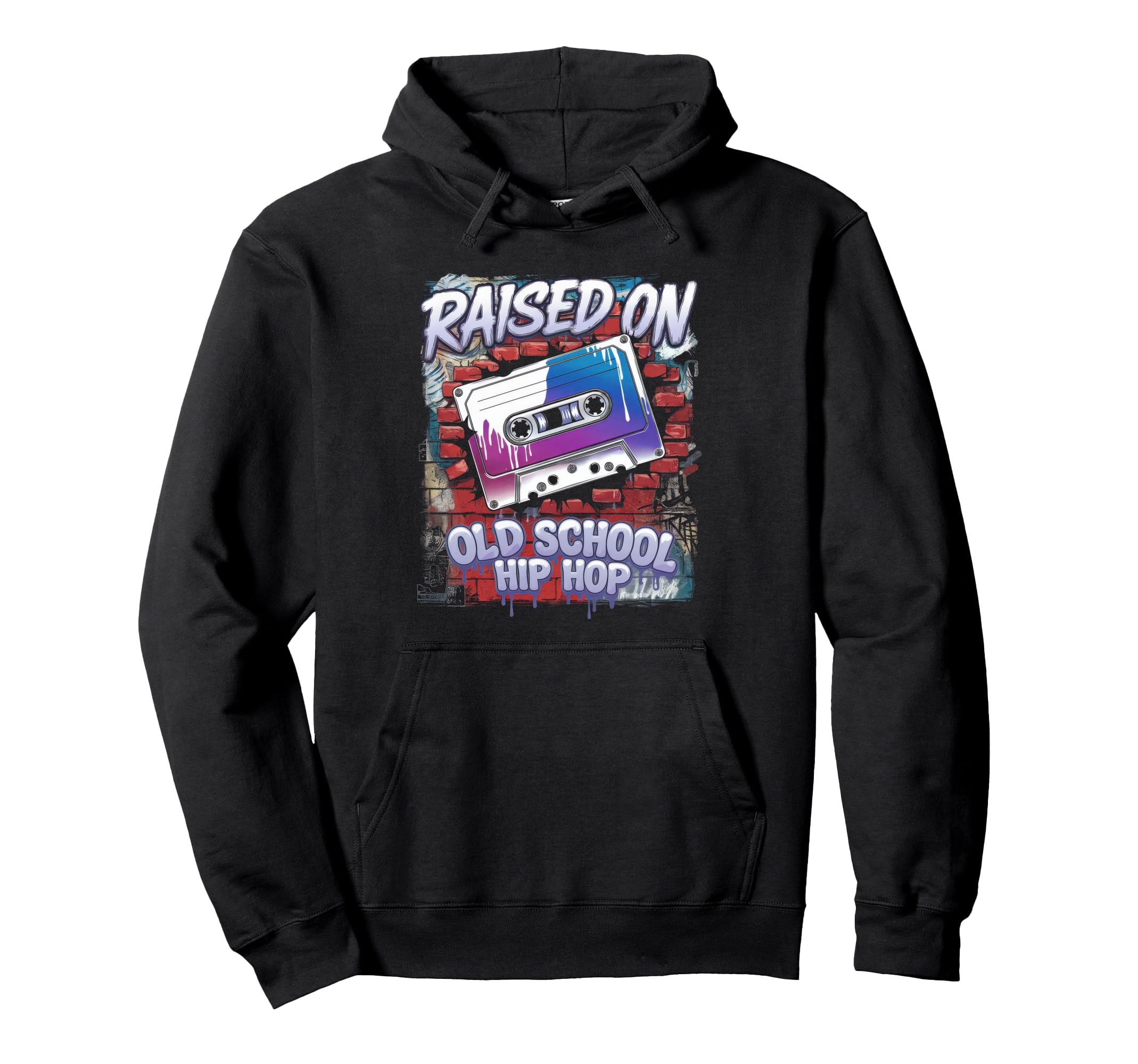 Raised Old School Hip Hop Cassette Hoodie - Aesthetic Graphic Men Women - T-Shirt, Sweatshirt, Hoodie