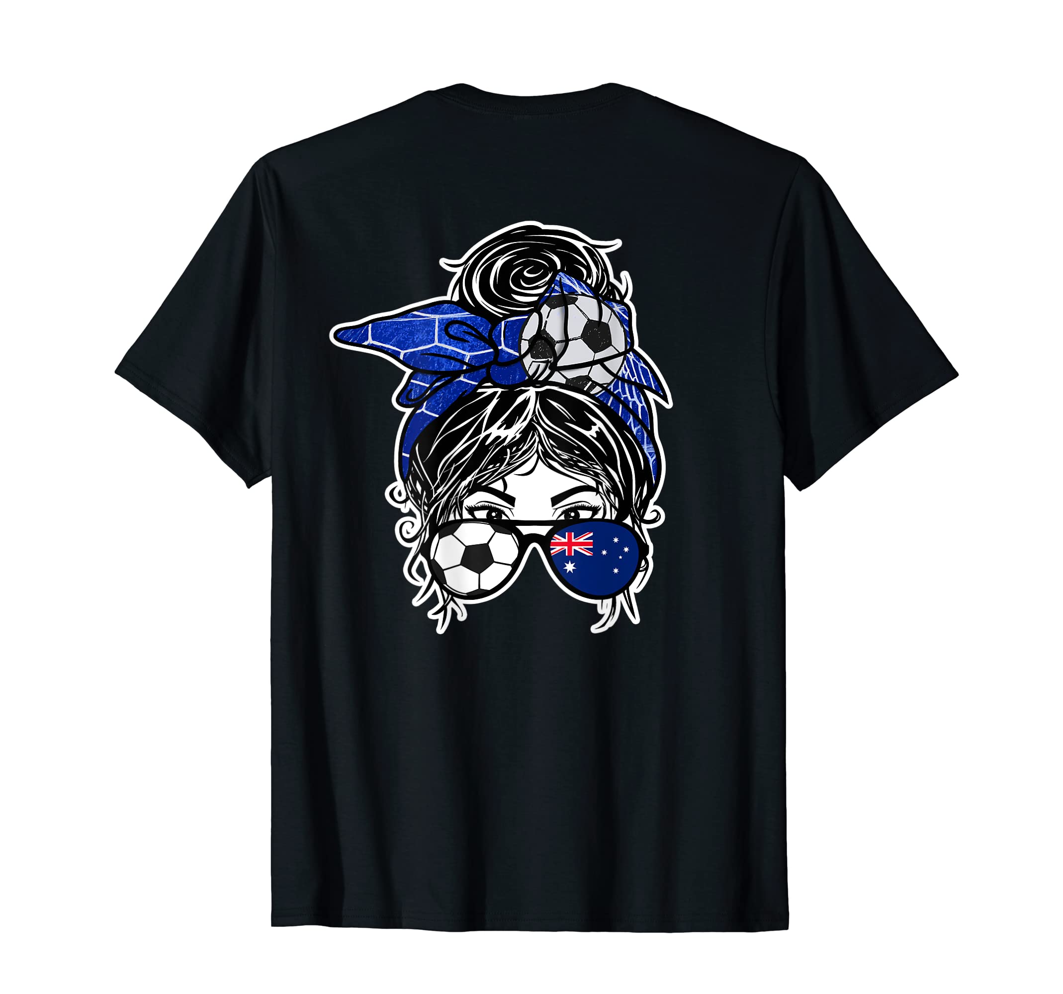 Messy Bun Hair Australian Soccer Australia T-Shirt - Unique Graphic Unisex - T-Shirt, Sweatshirt, Hoodie