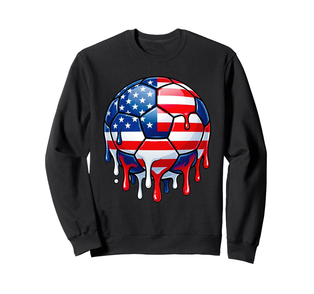 Patriotic Soccer Ball July Fourth Sweatshirt - Trendy Graphic for Adults - T-Shirt, Sweatshirt, Hoodie