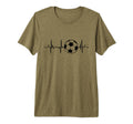 Soccer Ecg Football Heartbeat Tri Blend T-Shirt - Fun Novelty Design Unisex - T-Shirt, Sweatshirt, Hoodie