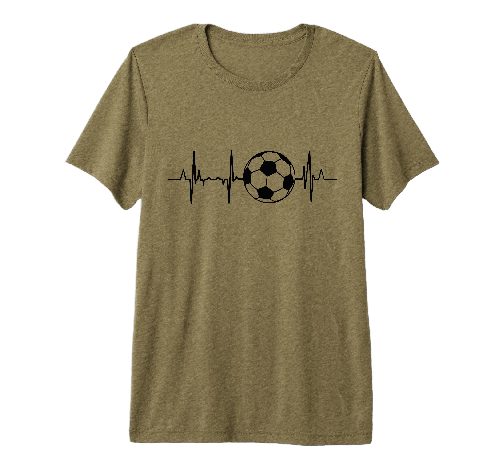 Soccer Ecg Football Heartbeat Tri Blend T-Shirt - Fun Novelty Design Unisex - T-Shirt, Sweatshirt, Hoodie