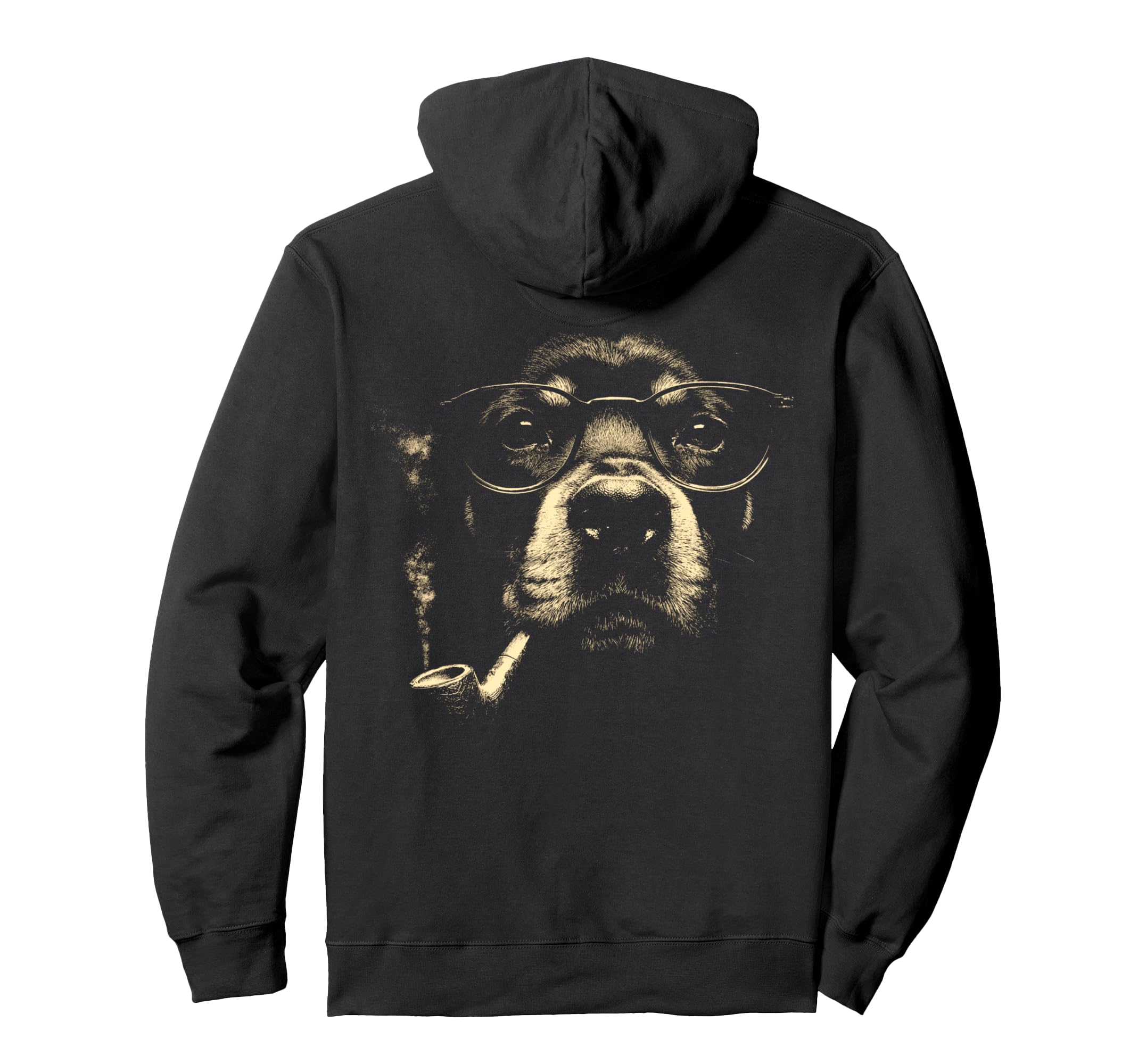 Rottweiler Glasses Smoking Pipe Meme Hoodie - Novelty Apparel Men Women - T-Shirt, Sweatshirt, Hoodie