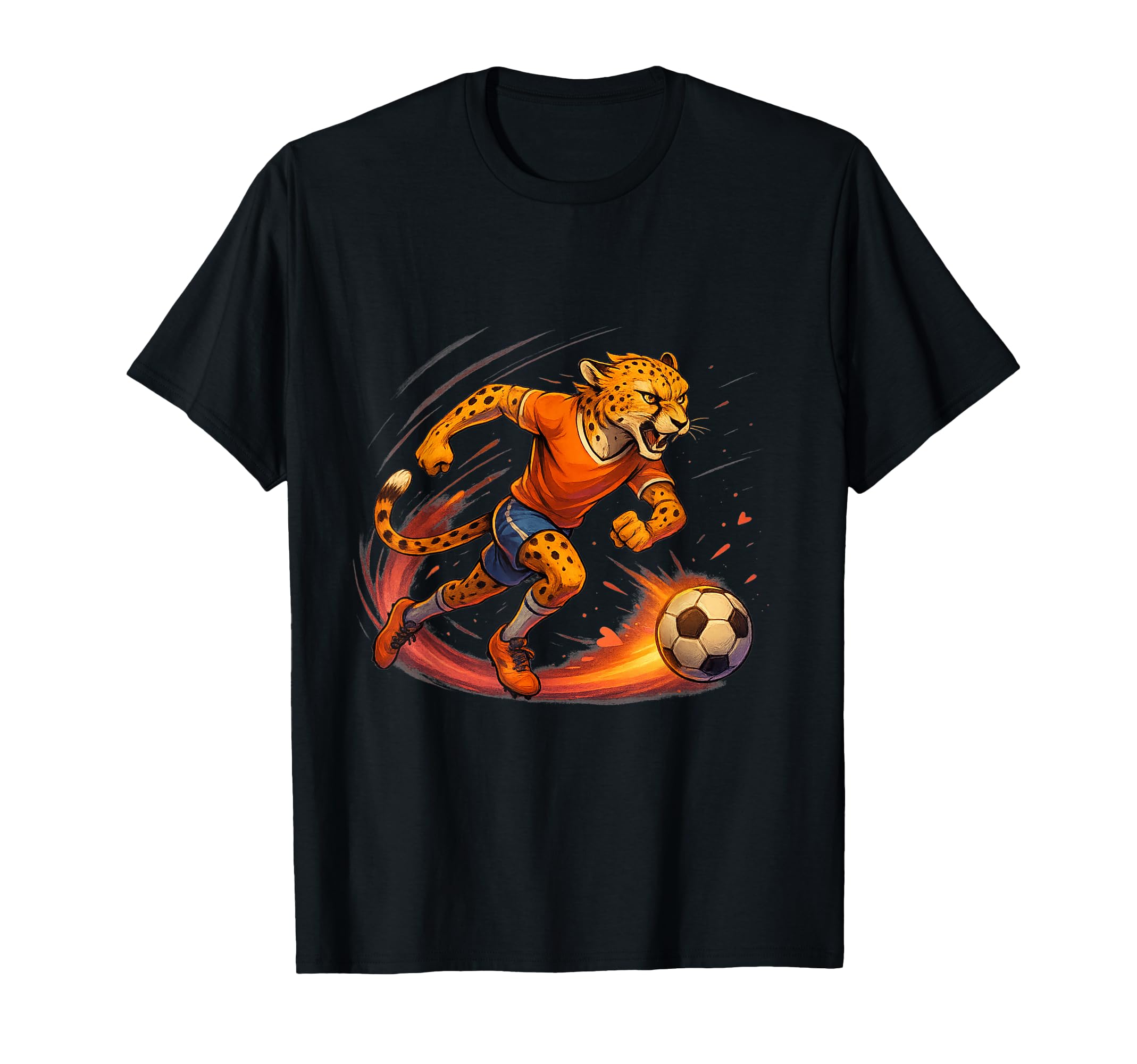 Fast Cheetah Striker Soccer Sprint T-Shirt - Fun Novelty Design Unisex - T-Shirt, Sweatshirt, Hoodie