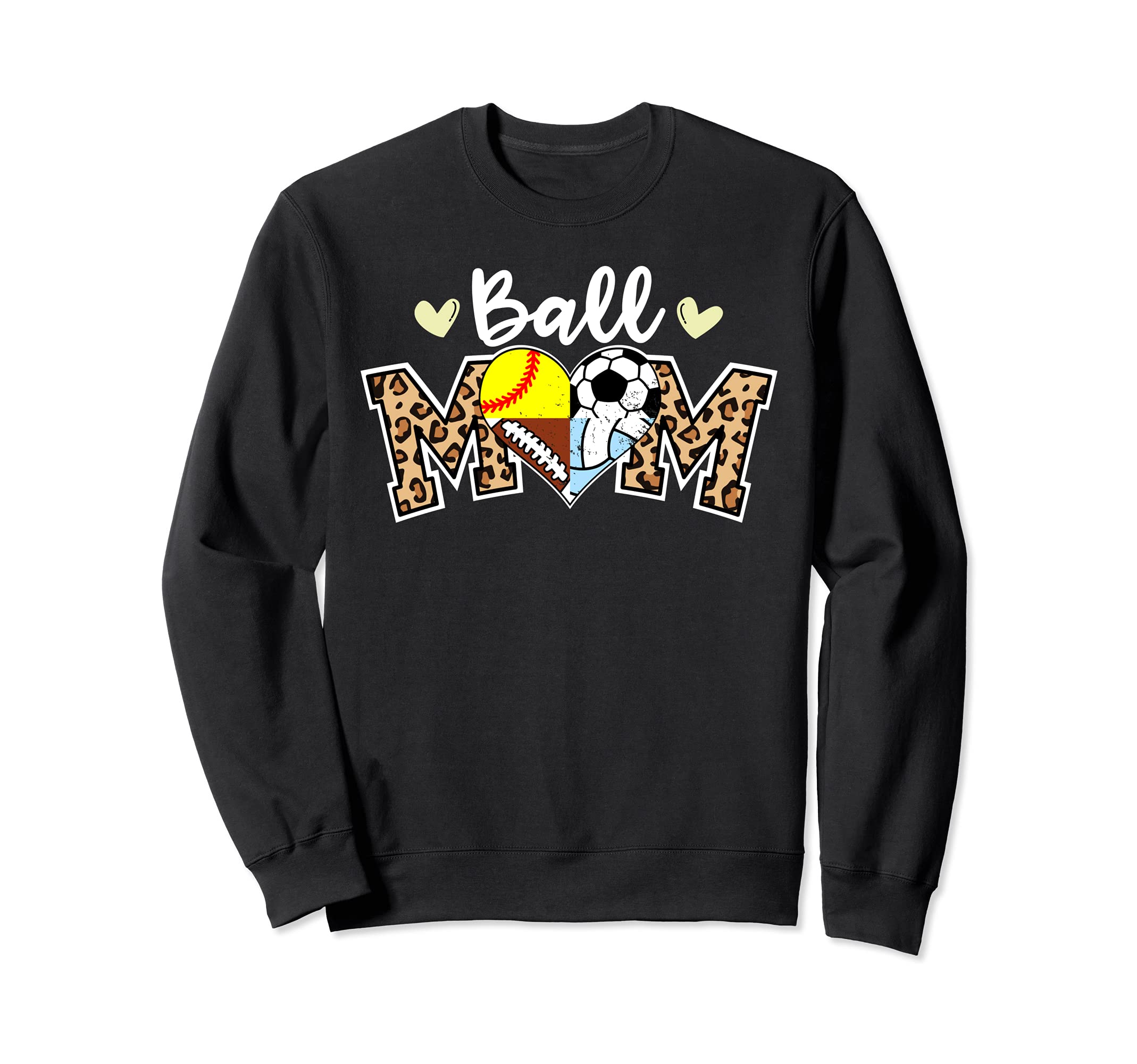 Ball Mom Leopard Soccer Sweatshirt - Fun Novelty Design for Adults - T-Shirt, Sweatshirt, Hoodie
