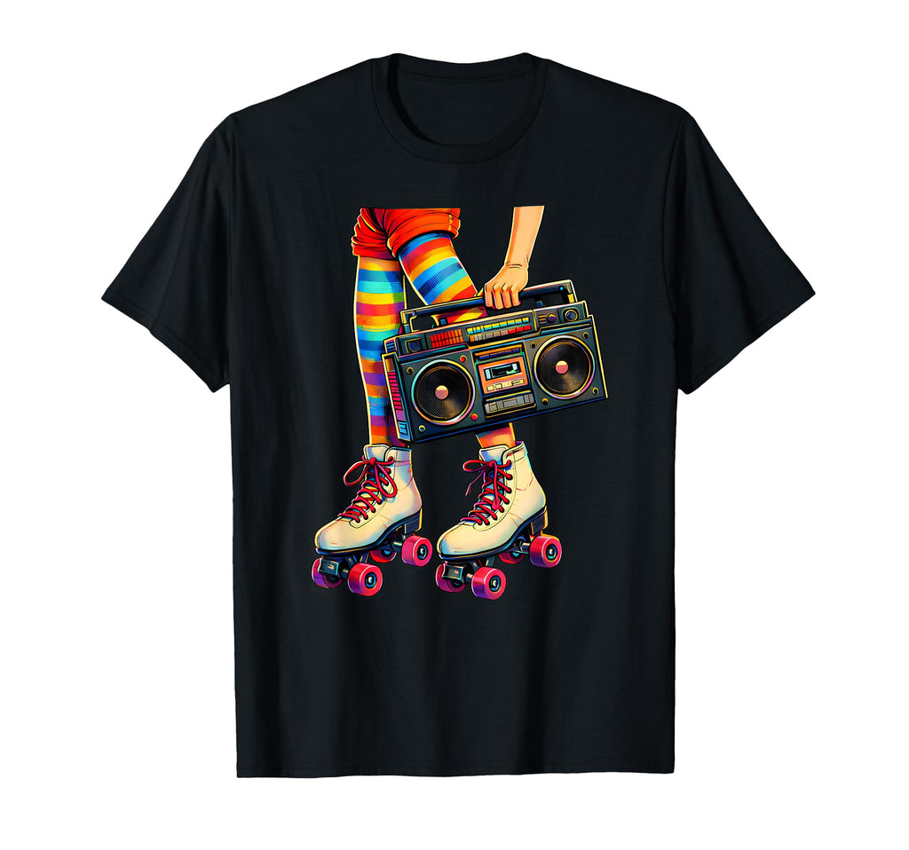 Roller Skates Old School Boombox T-Shirt - Casual Everyday Wear for Adults - T-Shirt, Sweatshirt, Hoodie