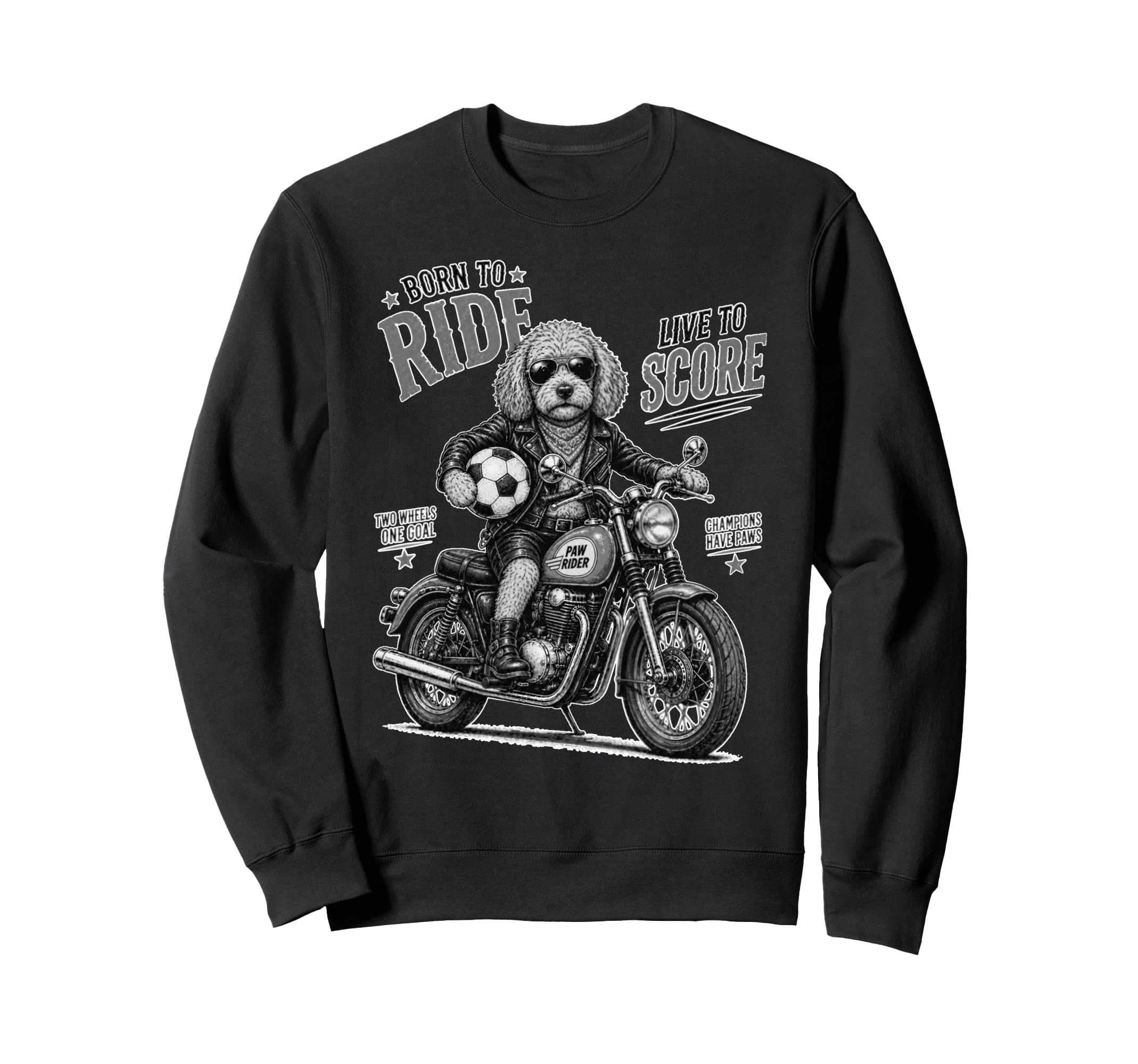 Chihuahua Motorbike Love Footbal Sweatshirt - Trendy Graphic for Adults - T-Shirt, Sweatshirt, Hoodie