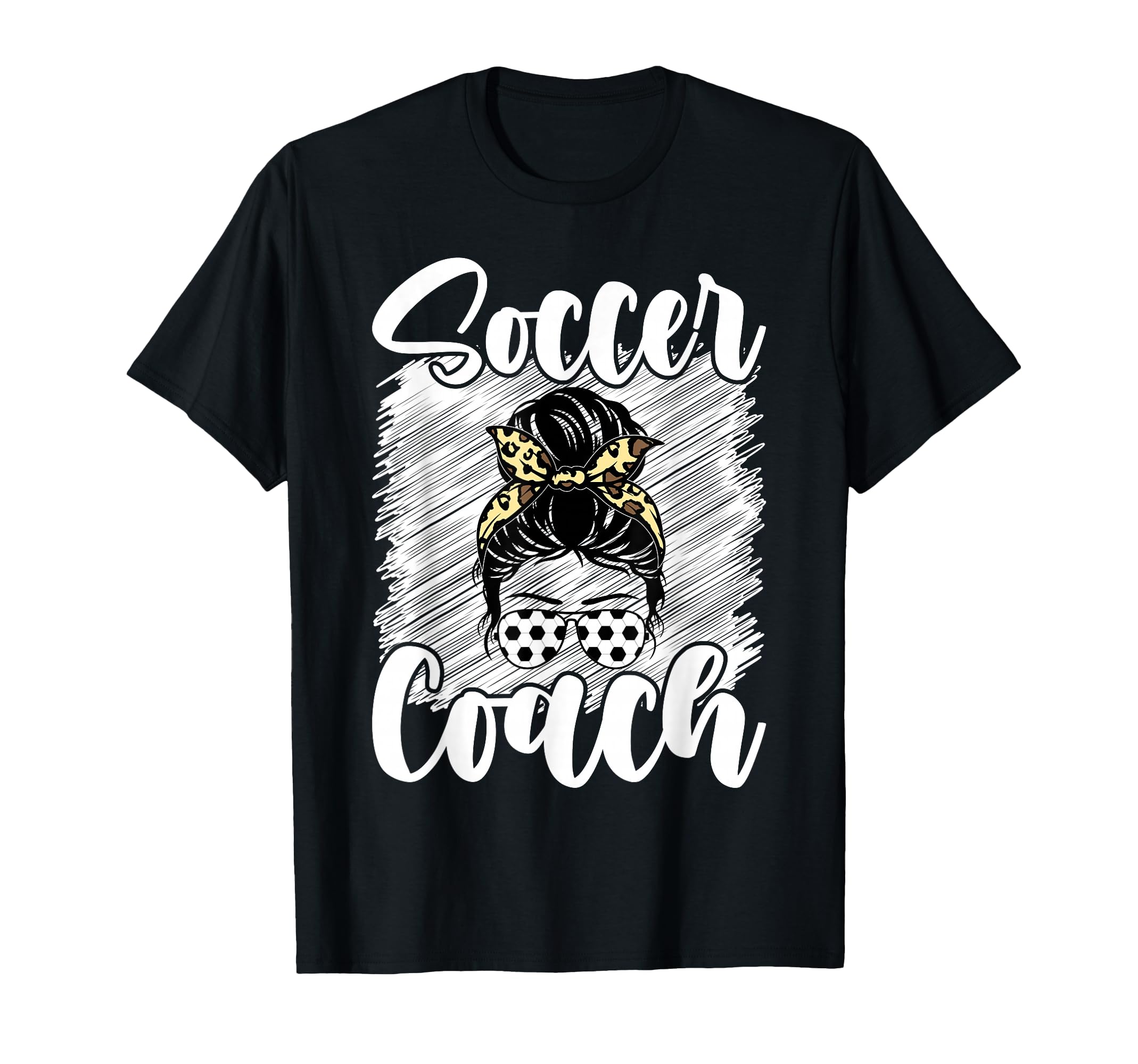 Soccer Coach Life Messy Bun Hair T-Shirt - Minimalist Print Men Women - T-Shirt, Sweatshirt, Hoodie