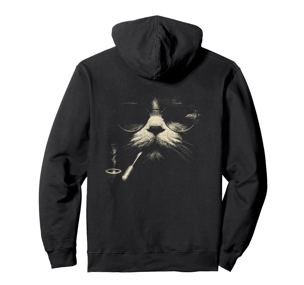 Tabby Cat Smoking Cigarette Grunge Meme Hoodie - Unique Graphic Men Women - T-Shirt, Sweatshirt, Hoodie