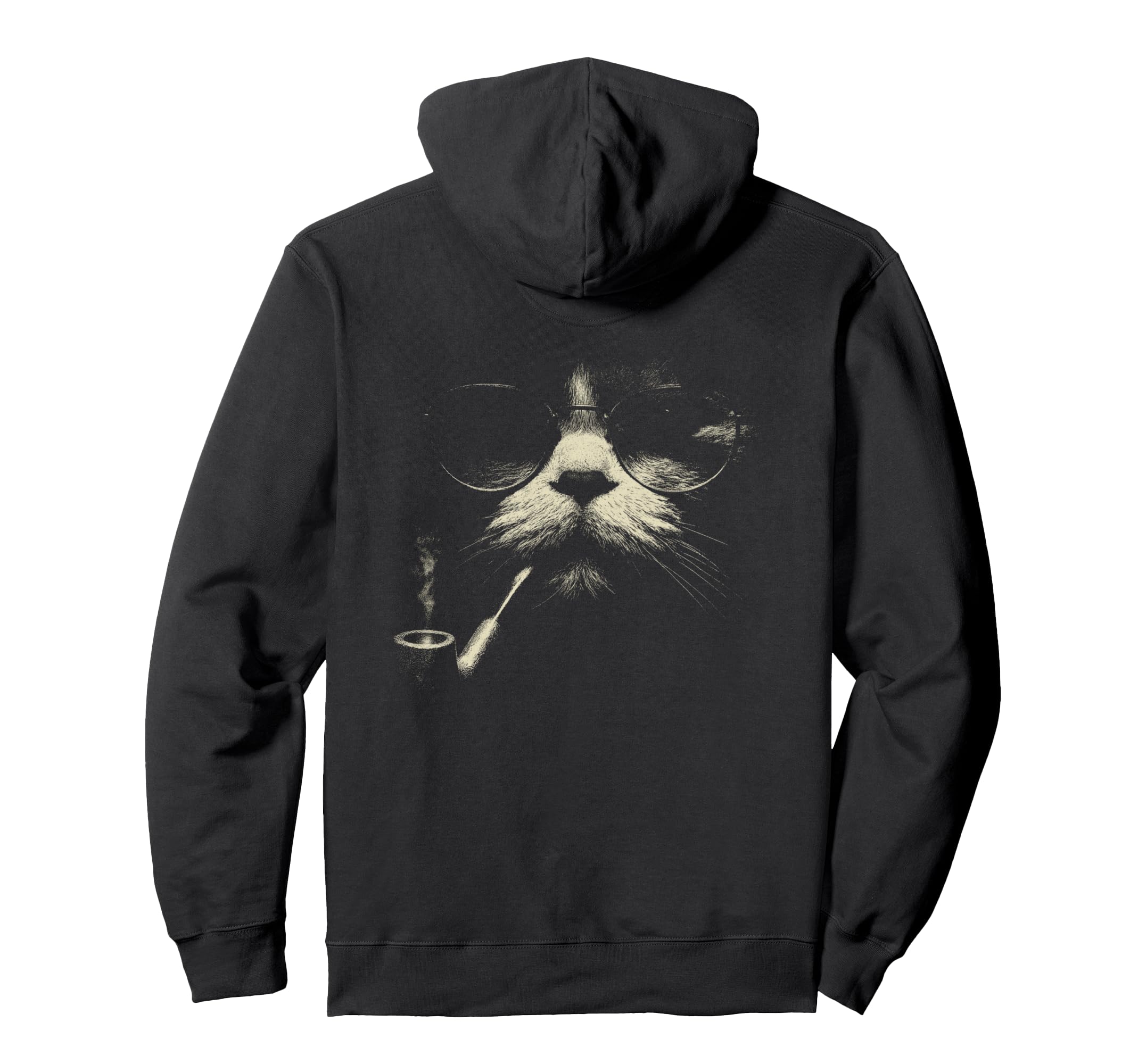 Tabby Cat Smoking Cigarette Grunge Meme Hoodie - Unique Graphic Men Women - T-Shirt, Sweatshirt, Hoodie