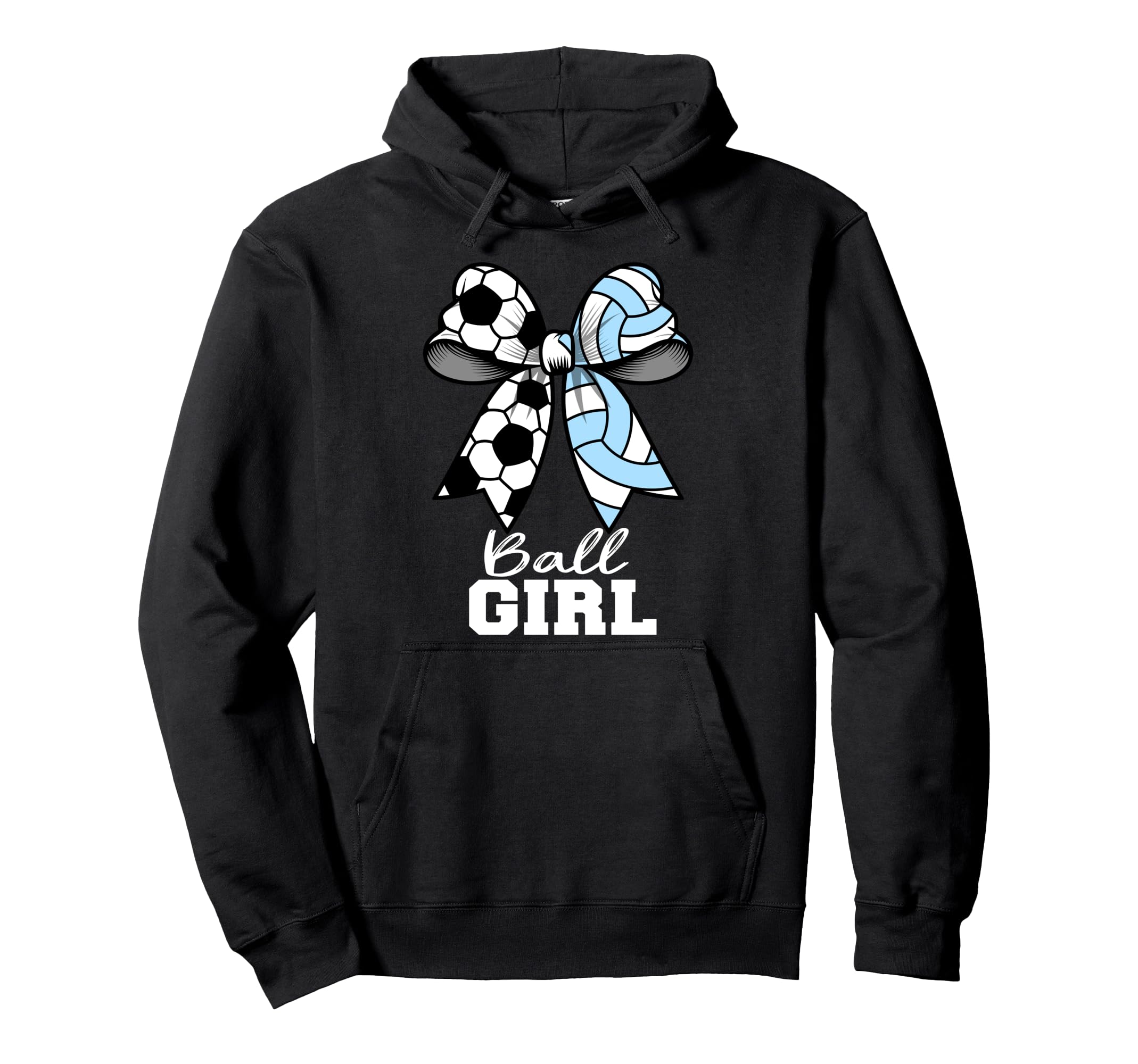 Ball Soccer Volleyball Coquette Bow Hoodie - Graphic Print for Adults - T-Shirt, Sweatshirt, Hoodie