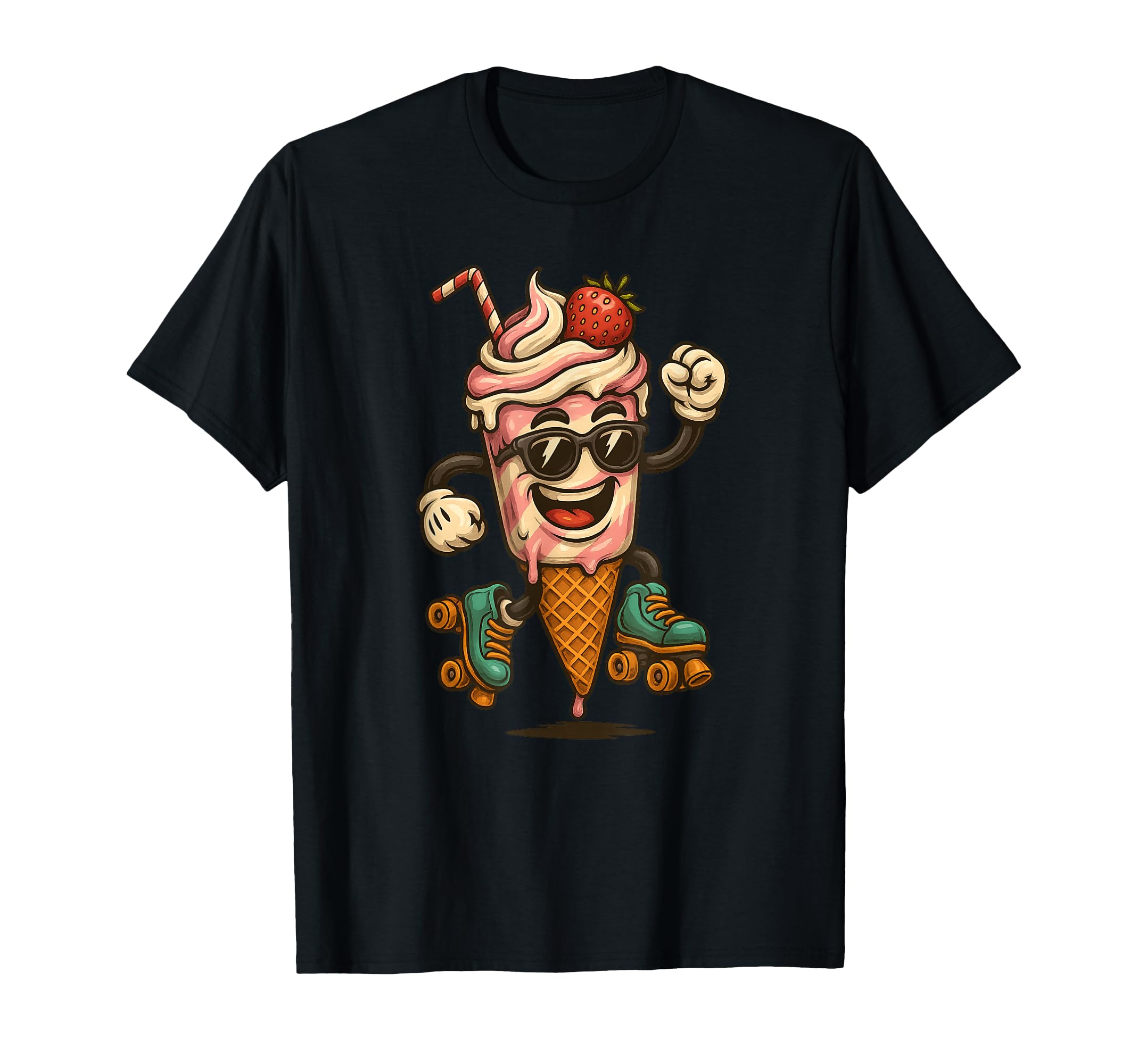 Funny Ice Cream Costume Skate Shoes T-Shirt - Custom Art Print Men Women - T-Shirt, Sweatshirt, Hoodie
