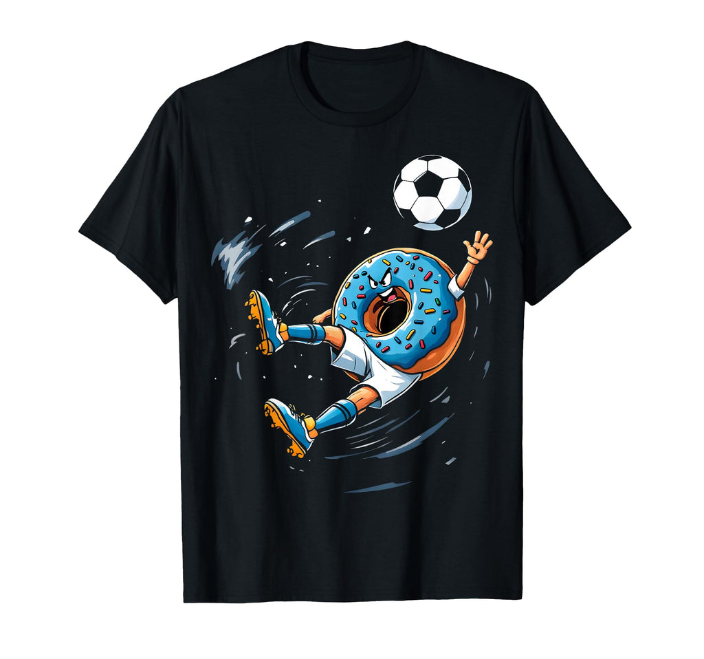Funny Soccer Donut T-Shirt - Graphic Print Unisex - T-Shirt, Sweatshirt, Hoodie