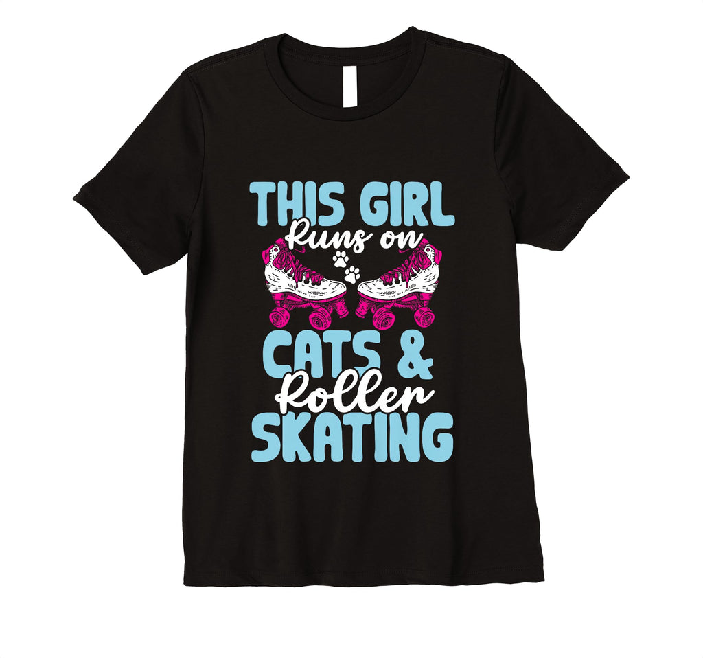 Rollerskate Funny Runs Cats And Roller T-Shirt - Graphic Print for Adults - T-Shirt, Sweatshirt, Hoodie