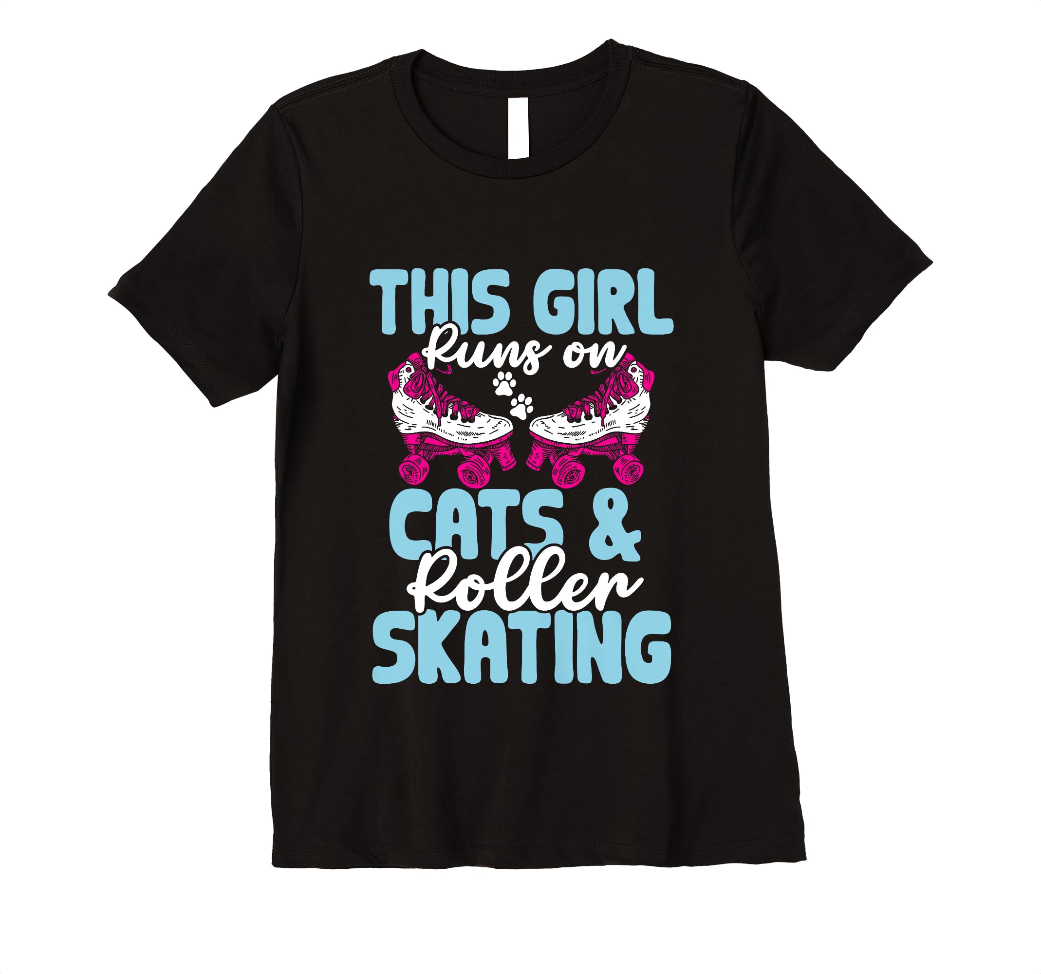 Rollerskate Funny Runs Cats And Roller T-Shirt - Graphic Print for Adults - T-Shirt, Sweatshirt, Hoodie
