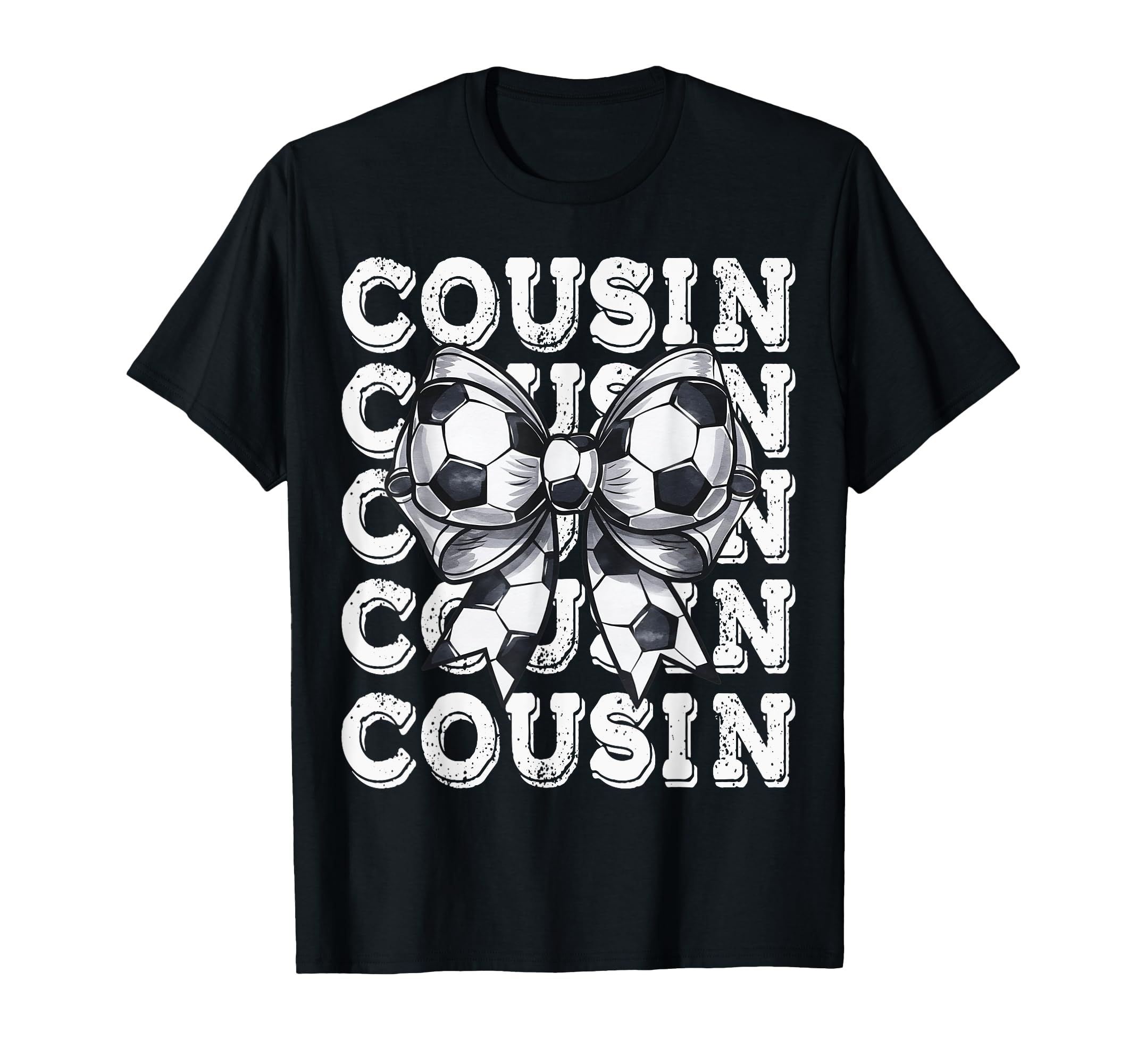 Coquette Soccer Cousin Matching Family Bow T-Shirt - Graphic Print Unisex - T-Shirt, Sweatshirt, Hoodie