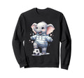 Elephant Soccer Player Striped Art Sweatshirt - Custom Art Print Men Women - T-Shirt, Sweatshirt, Hoodie