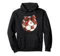 Soccer Valentines Day Sports Trendy Bow Hoodie - Graphic Print for Adults - T-Shirt, Sweatshirt, Hoodie