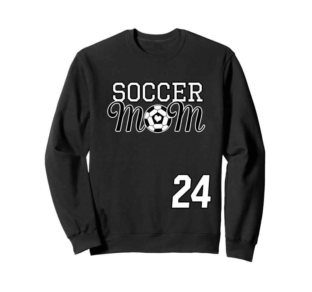 Number 24 Soccer Mom Mothers Sweatshirt - Fun Novelty Design for Adults - T-Shirt, Sweatshirt, Hoodie