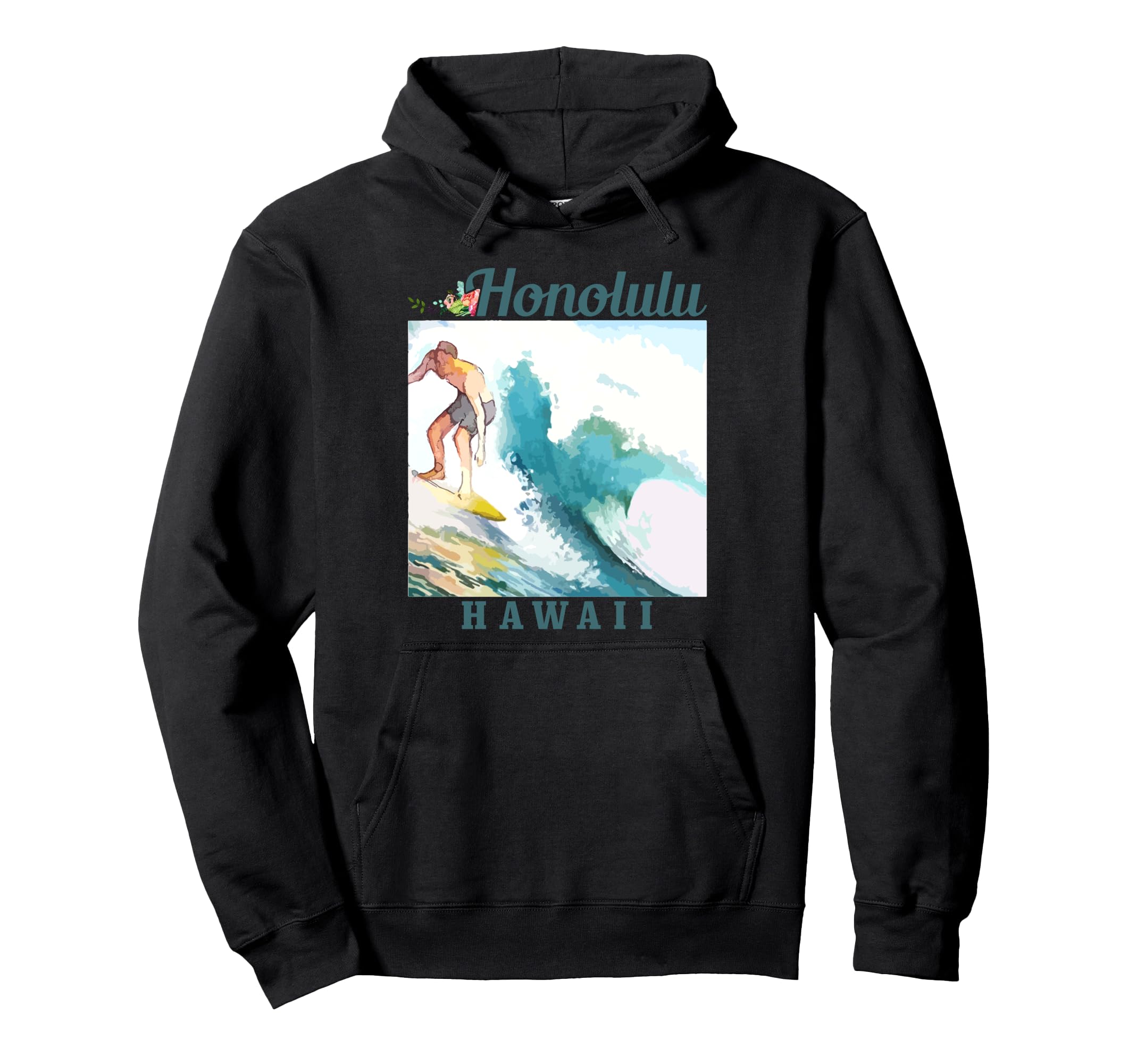Honolulu Hawaii Surfing Hawaiian Surf Surfer Hoodie - Graphic Print Unisex - T-Shirt, Sweatshirt, Hoodie