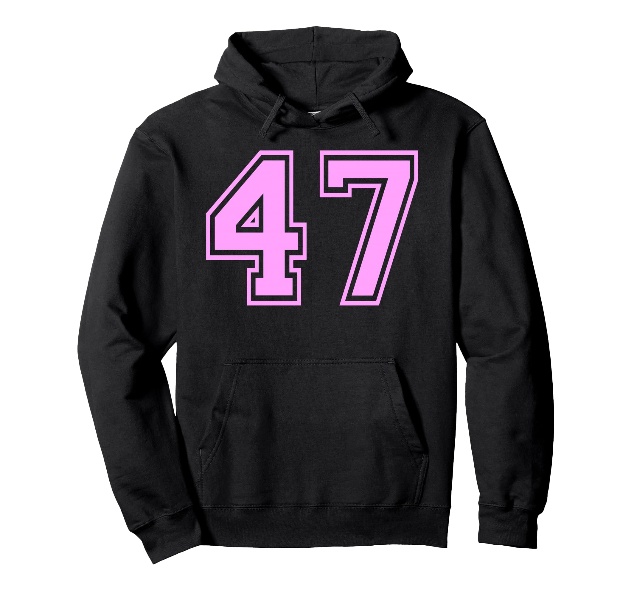 47 Number Forty Seven Sports Varsity Hoodie - Novelty Apparel for Adults - T-Shirt, Sweatshirt, Hoodie
