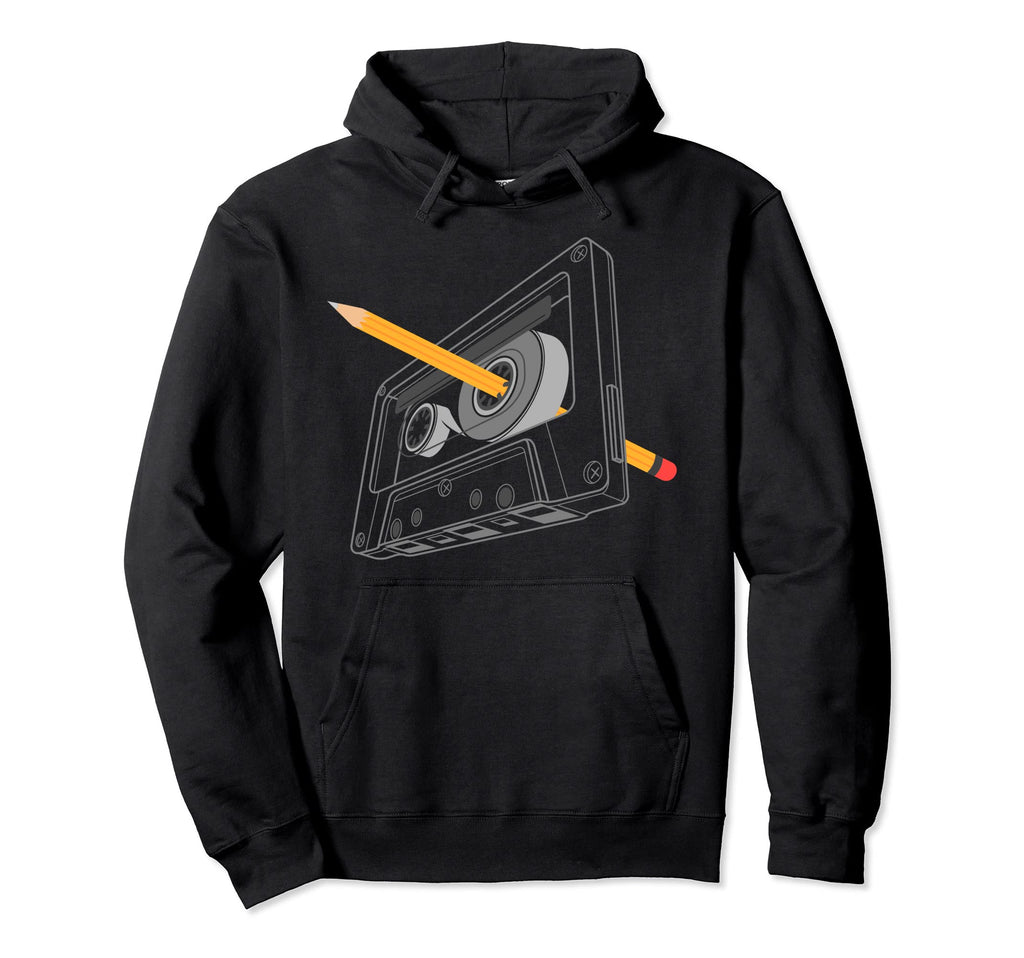 Rewind Funny 80S 90S Cassette Pencil Hoodie - Streetwear Style for Adults - T-Shirt, Sweatshirt, Hoodie