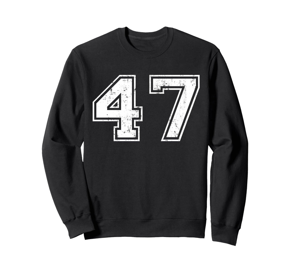 Number 47 Distressed Sports Training Sweatshirt - Trendy Graphic Unisex - T-Shirt, Sweatshirt, Hoodie