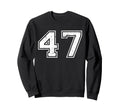 Number 47 Distressed Sports Training Sweatshirt - Trendy Graphic Unisex - T-Shirt, Sweatshirt, Hoodie