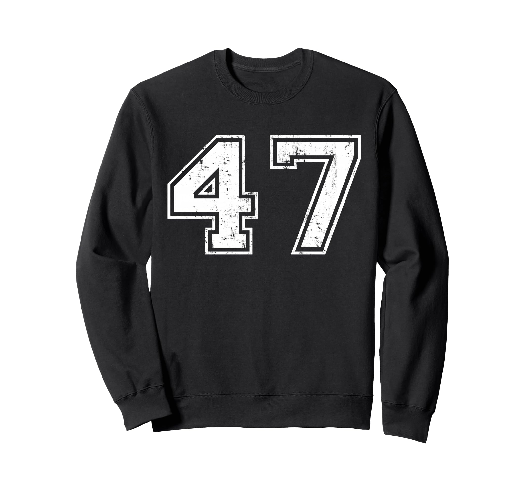 Number 47 Distressed Sports Training Sweatshirt - Trendy Graphic Unisex - T-Shirt, Sweatshirt, Hoodie