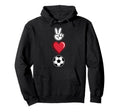 Peace Love Soccer Simple Player Coach Hoodie - Graphic Print Men Women - T-Shirt, Sweatshirt, Hoodie
