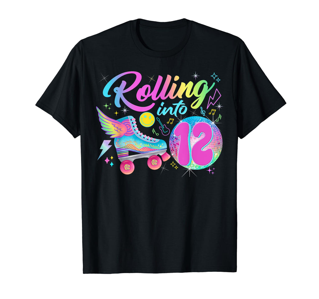 Roller Skates Birthday Disco Ball T-Shirt - Minimalist Print for Adults - T-Shirt, Sweatshirt, Hoodie