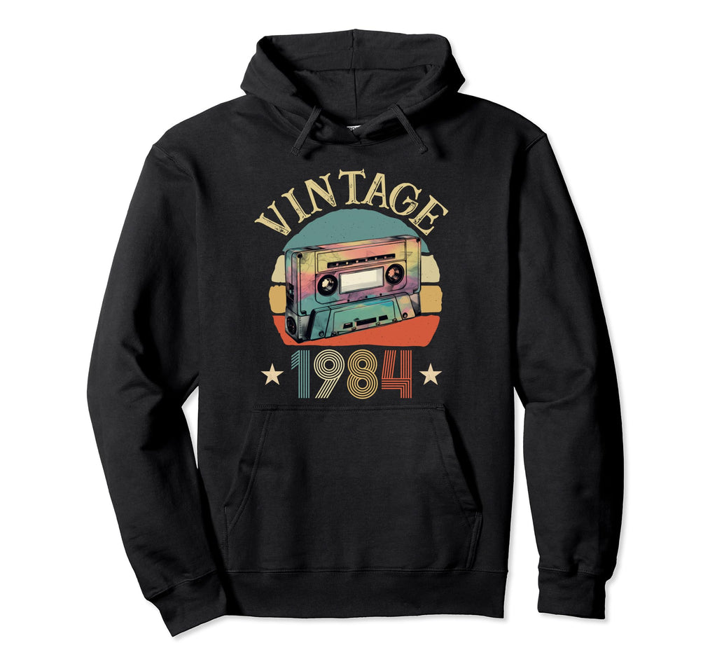 1984 Born 1984 Sunset Cassette Tape Hoodie - Unique Graphic Men Women - T-Shirt, Sweatshirt, Hoodie
