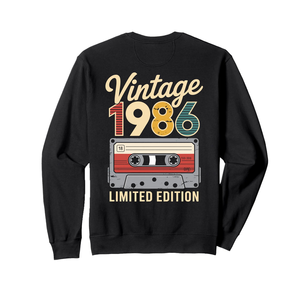 Born 1986 Cassette Tape 40Th Sweatshirt - Minimalist Print for Adults - T-Shirt, Sweatshirt, Hoodie