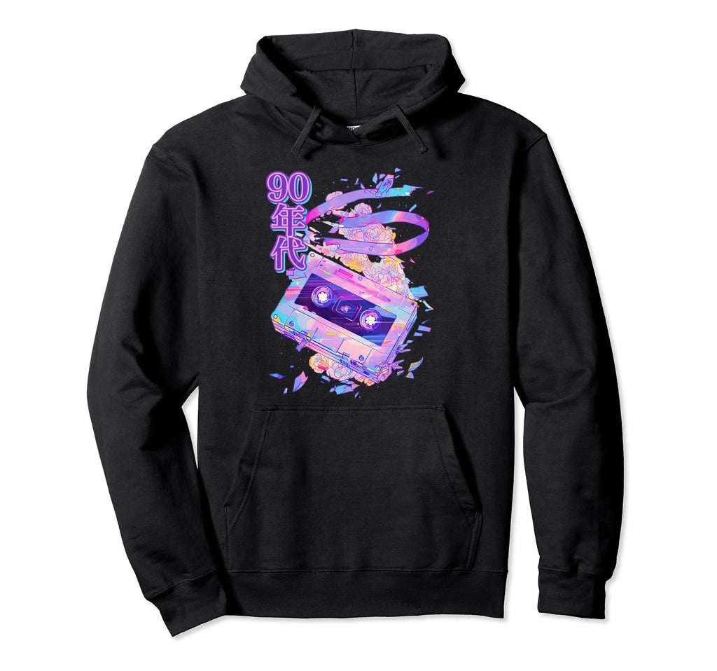 90S Cassette Tape Y2K Pastel Aesthetic Hoodie - Graphic Print for Adults - T-Shirt, Sweatshirt, Hoodie