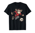 Monkey Playing Soccer Hobby Ball T-Shirt - Minimalist Print for Adults - T-Shirt, Sweatshirt, Hoodie