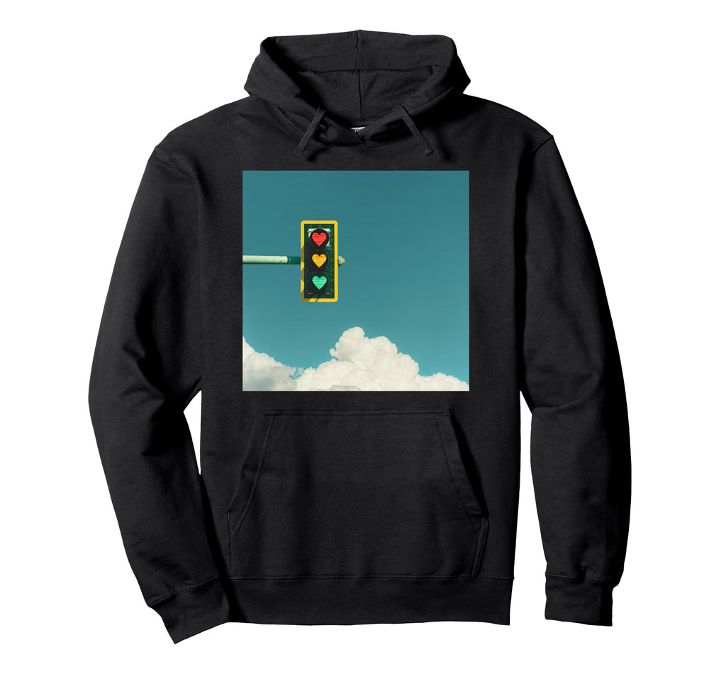 Indie Aesthetic Y2K Light Traffic Heart Hoodie - Novelty Apparel Unisex - T-Shirt, Sweatshirt, Hoodie