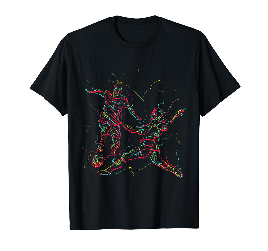 80S Colorful Soccer Players Pop T-Shirt - Unique Graphic Unisex - T-Shirt, Sweatshirt, Hoodie