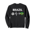 Brazil Flag Heartbeat Soccer Sweatshirt - Streetwear Style Men Women - T-Shirt, Sweatshirt, Hoodie