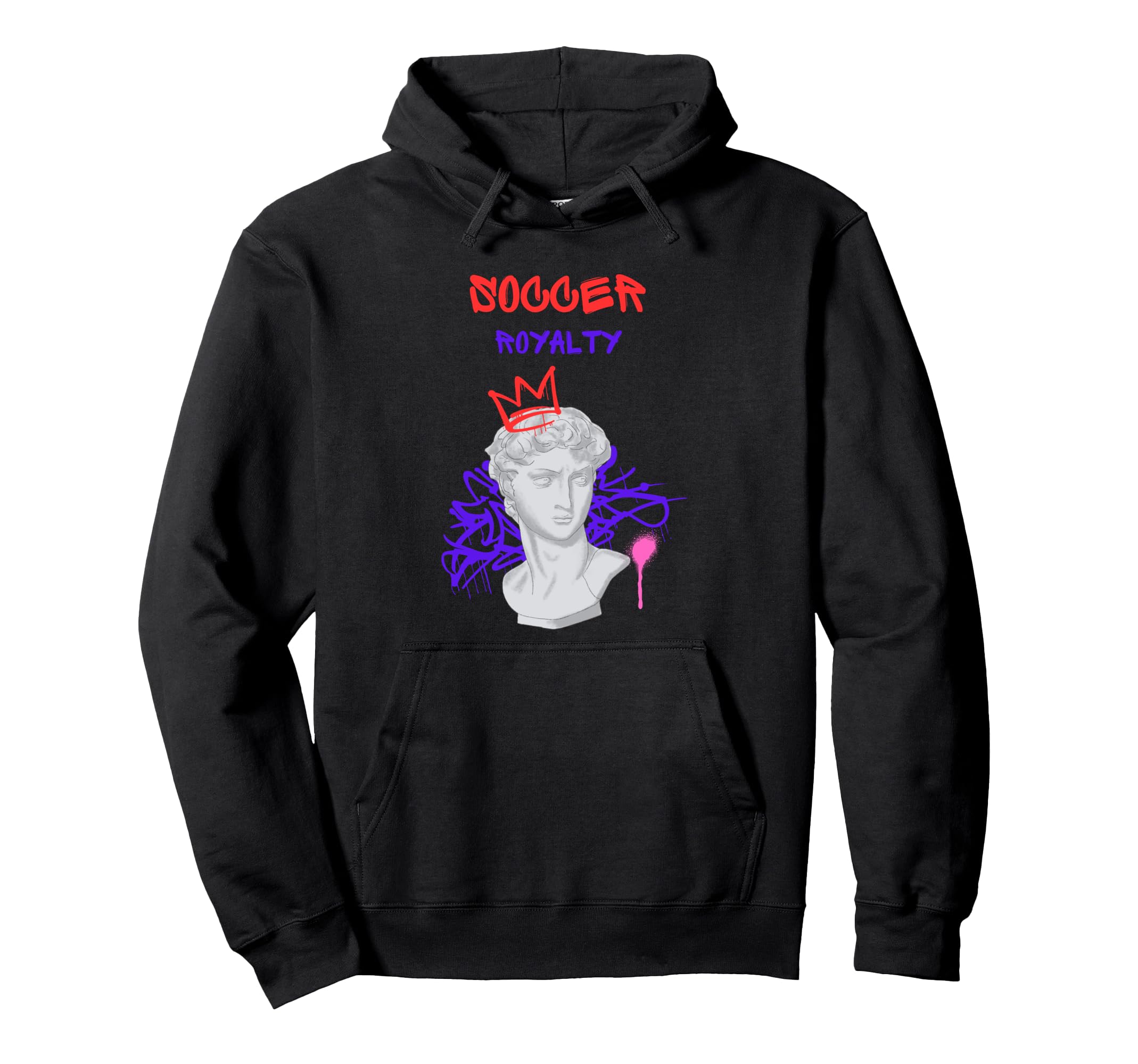 Soccer Royalty Greek Statue Football Hoodie - Custom Art Print for Adults - T-Shirt, Sweatshirt, Hoodie
