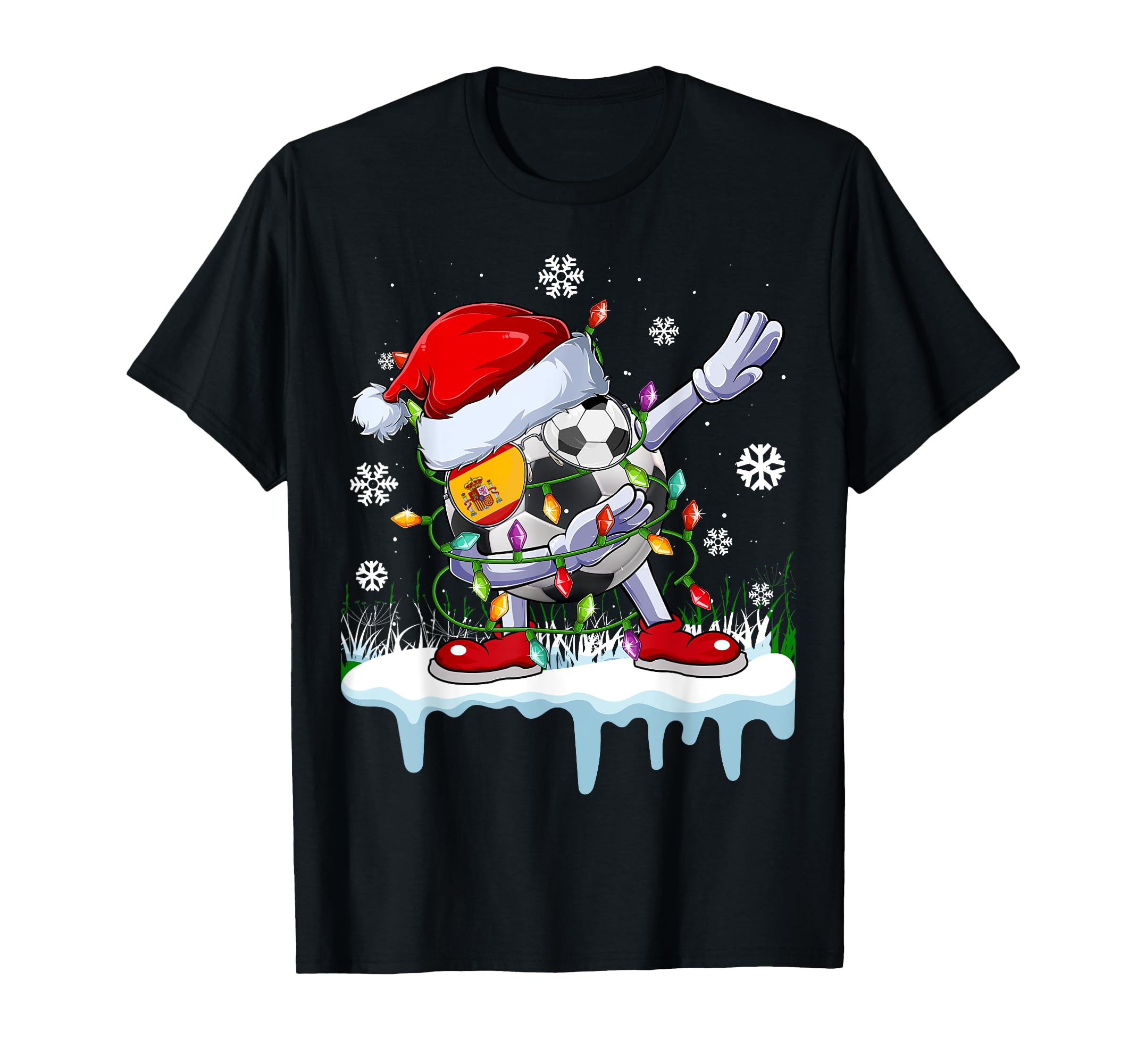 Funny Santa Dabbing Spain Soccer Fans T-Shirt - Trendy Graphic Unisex - T-Shirt, Sweatshirt, Hoodie
