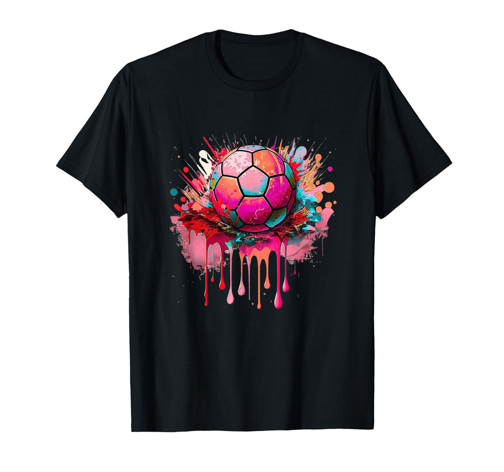Colorful Soccer Ball Sports Art T-Shirt - Graphic Print Unisex - T-Shirt, Sweatshirt, Hoodie
