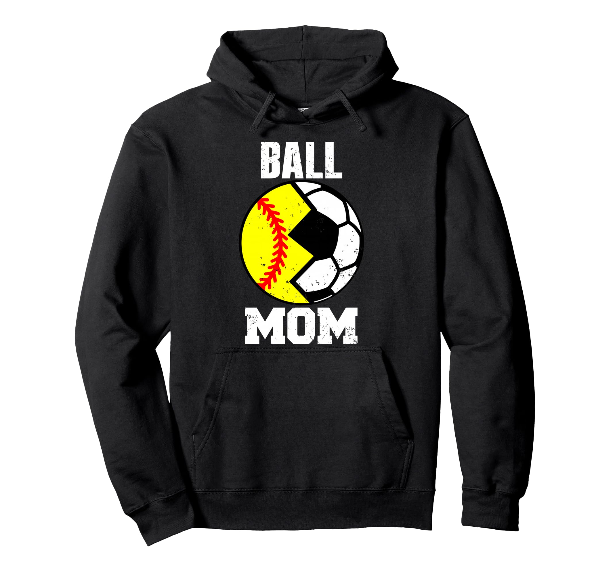 Ball Mom Funny Soccer Softball Player Hoodie - Custom Art Print Men Women - T-Shirt, Sweatshirt, Hoodie